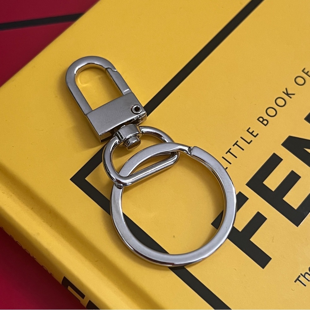 Silver Keychain Swivel Clip Bag Charm in Polished Silver